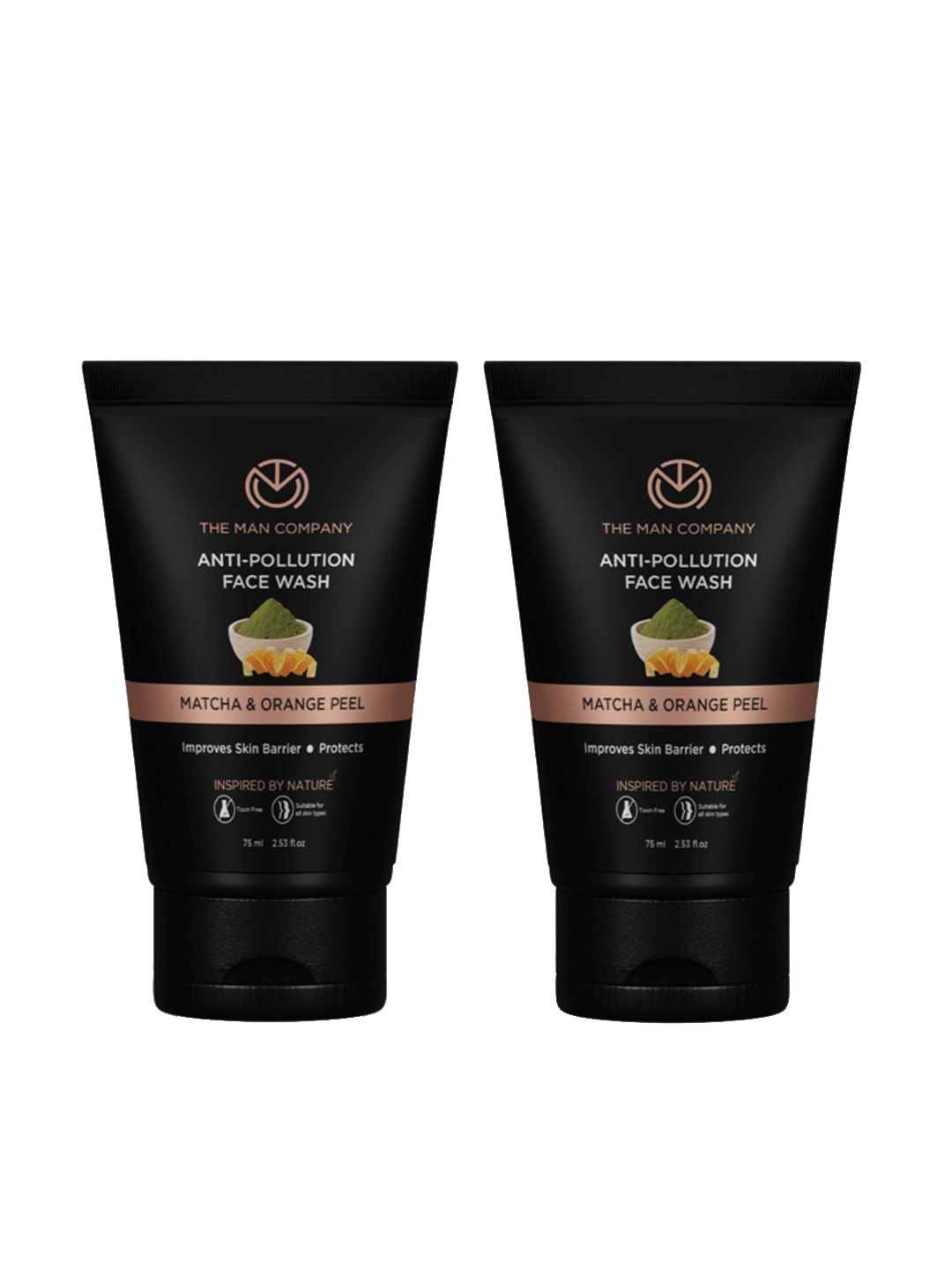 

THE MAN COMPANY Set Of 2 Anti-Pollution Face Wash With Matcha & Orange Peel - 75ml Each, Black