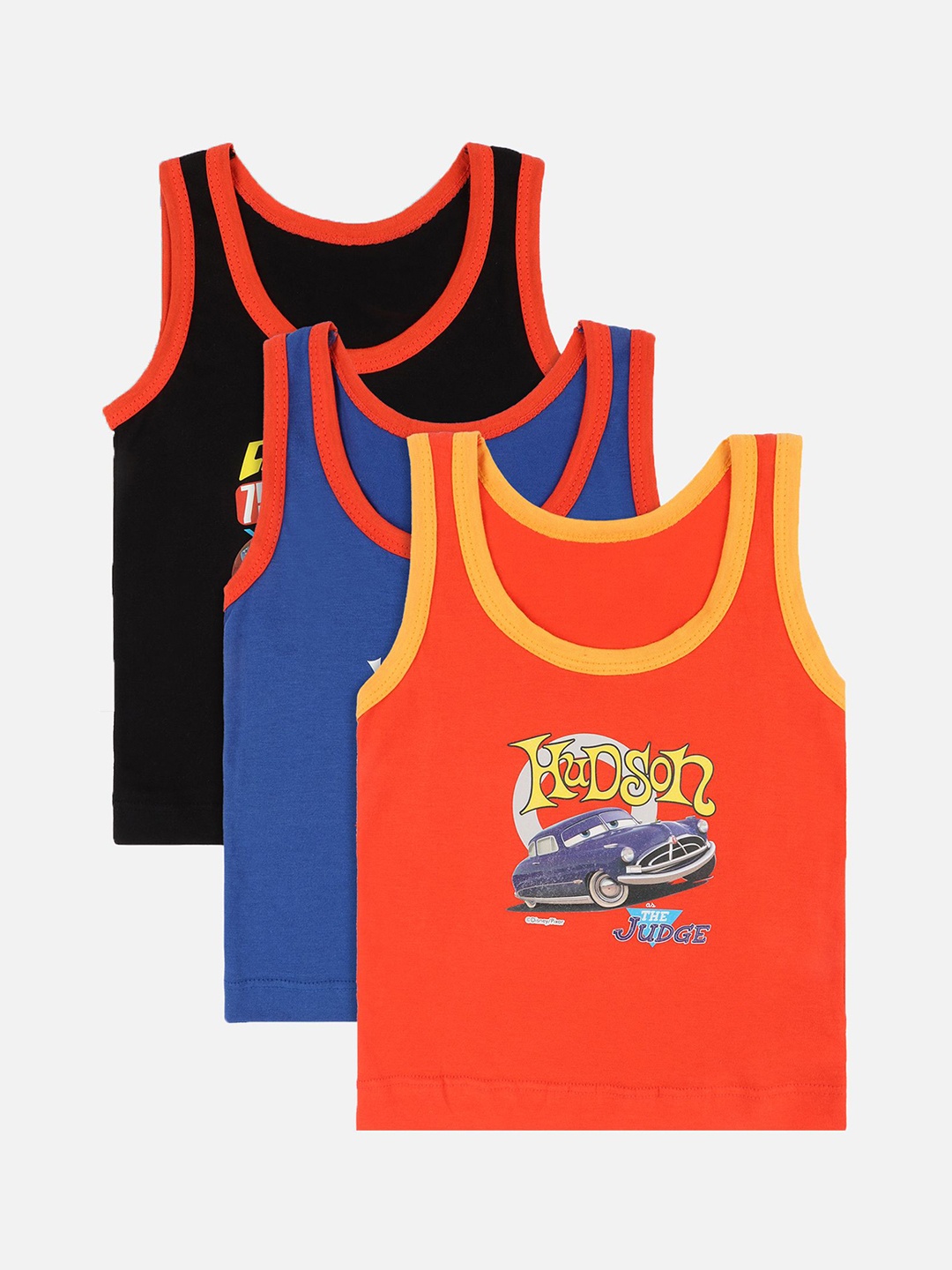 

Bodycare Pack Of 3 Assorted Cotton Printed Innerwear Vests KIA927-PK002_P3