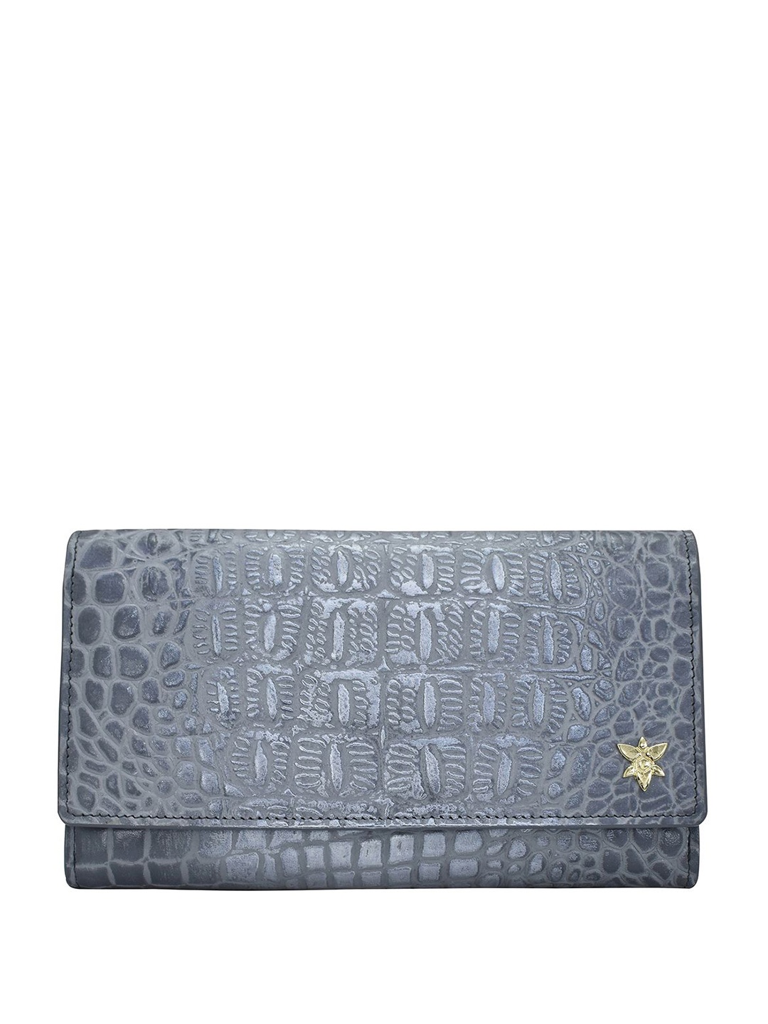 

Anuschka Women Leather Three Fold Wallet, Silver