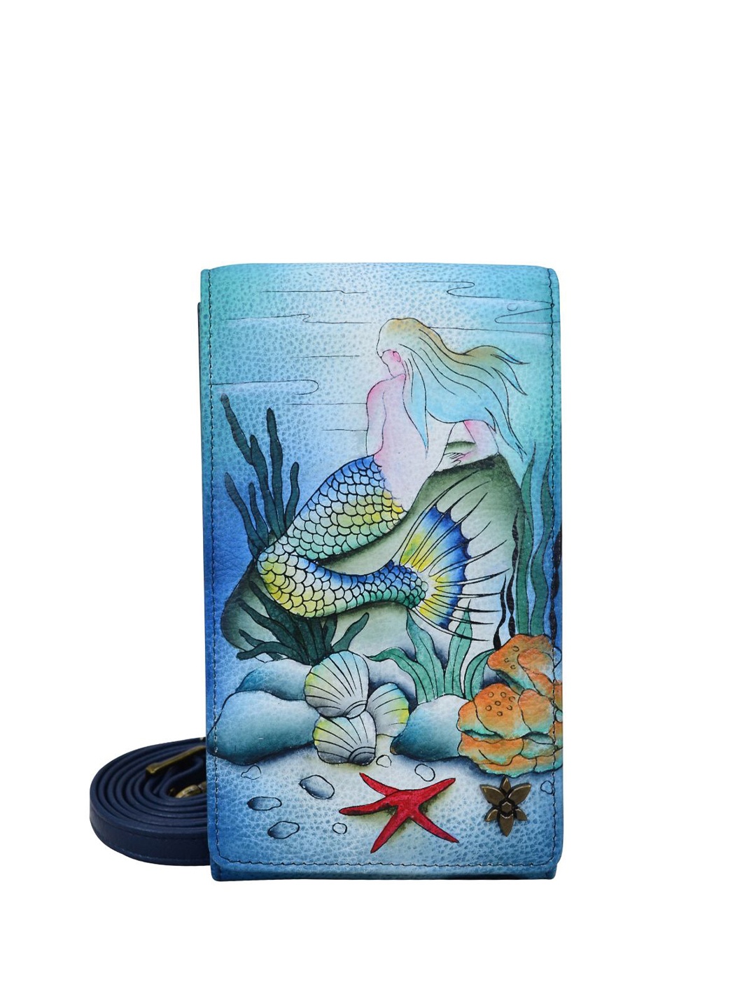 

Anuschka Women Animal Printed Leather Card Holder, Blue