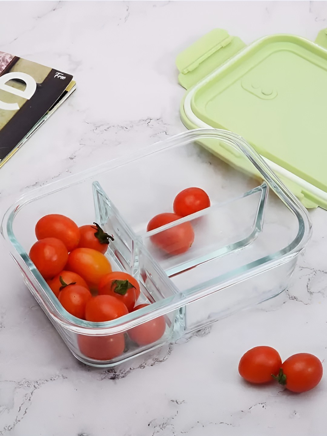 

Tap2kaart Transparent & Green 3 Compartment Fridge Containers