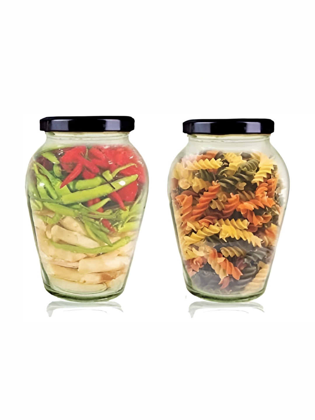 

Tap2kaart 2-Pcs Transparent & Black Glass Storage Container