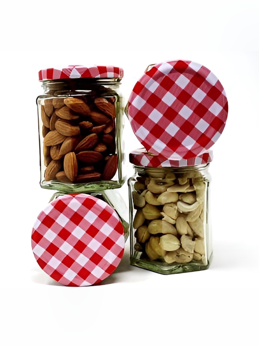 

Tap2kaart 6 Pcs Transparent & Red Glass Container-250ml
