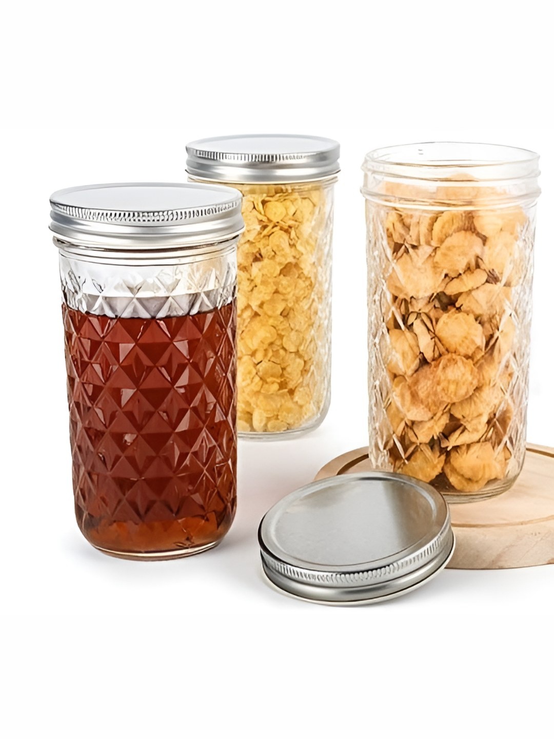 

Tap2kaart 3 Pcs Transparent Glass Container-400ml Each