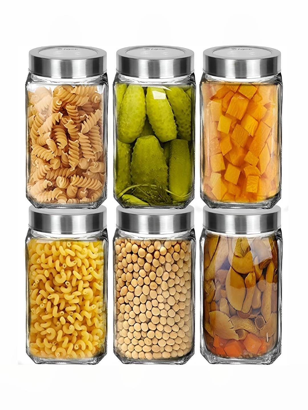 

Tap2kaart 6-Pcs Transparent Storage Container 1L, Silver