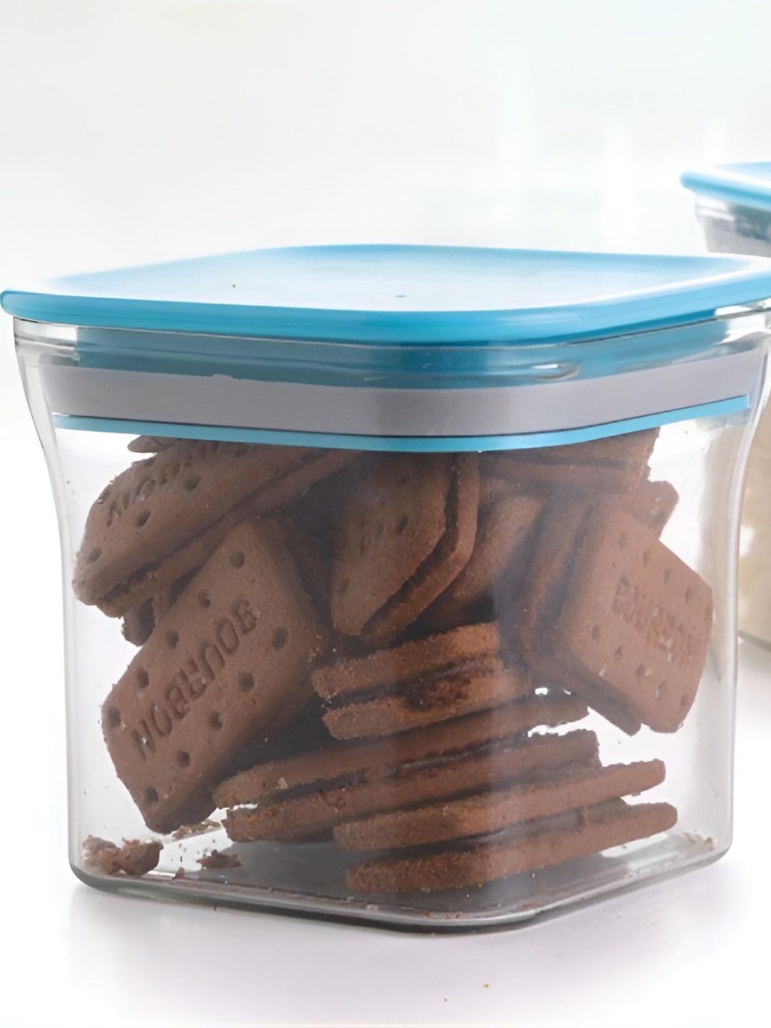 

Tap2kaart 2- Pcs Transparent Storage Container Set-600ml Each, Blue
