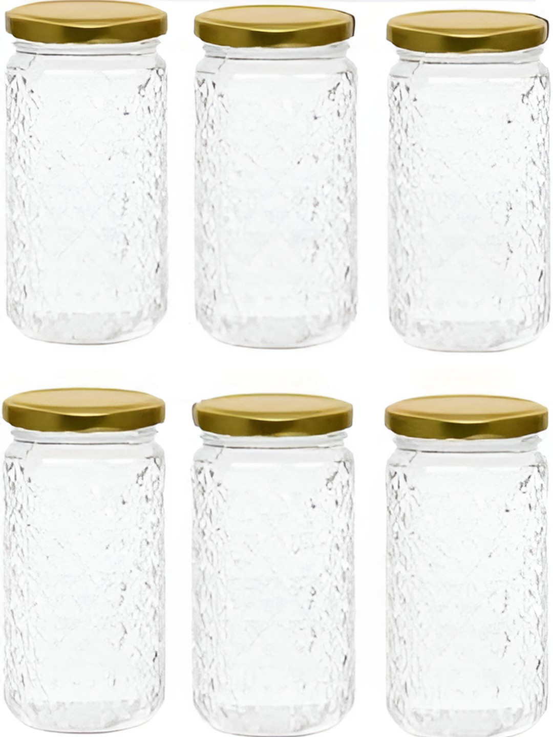 

Tap2kaart 6-Pcs Transparent Storage Container-370ml Each, Gold