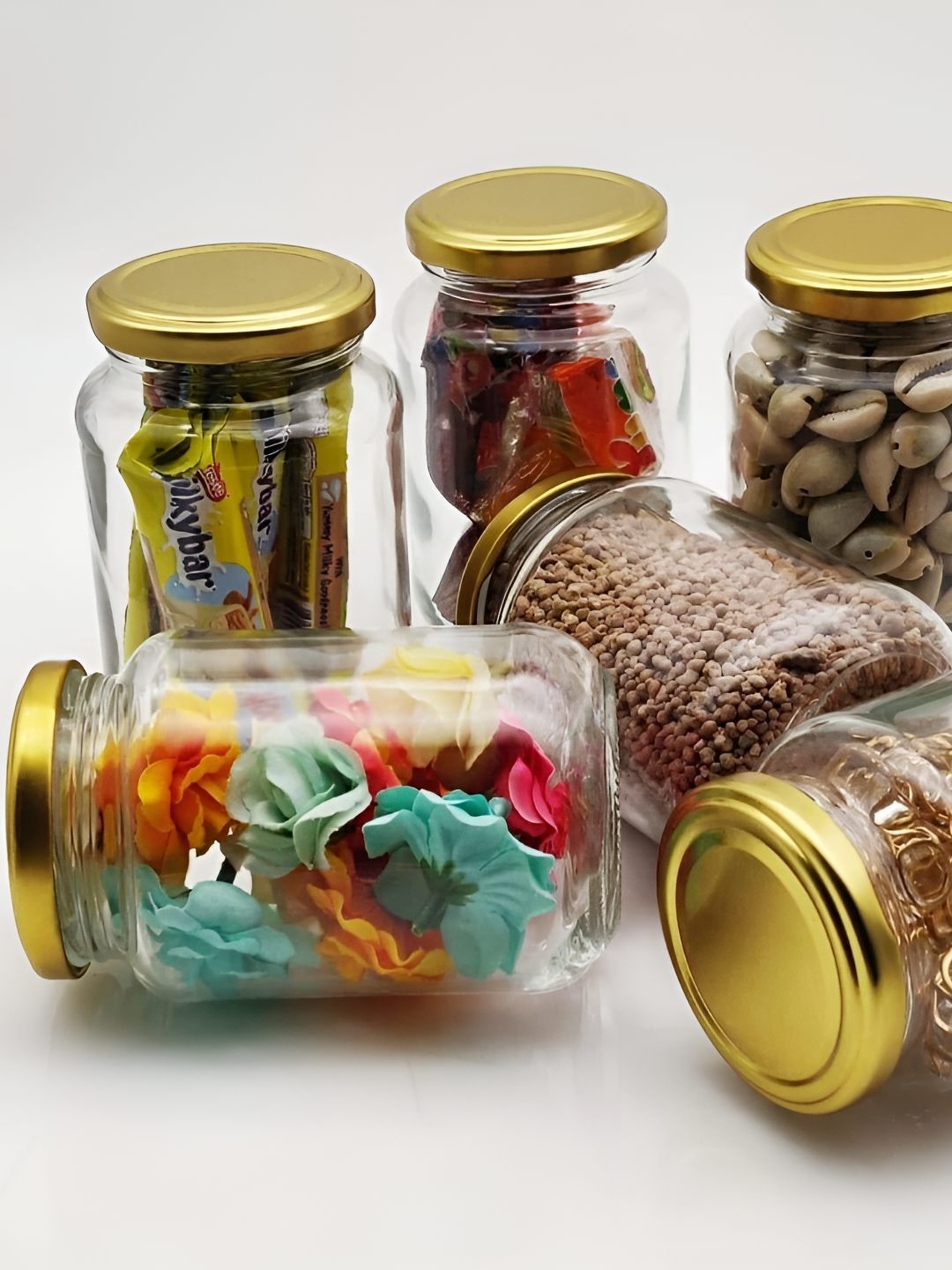 

Tap2kaart Pack Of 6 Storage Container- 400ML, Gold