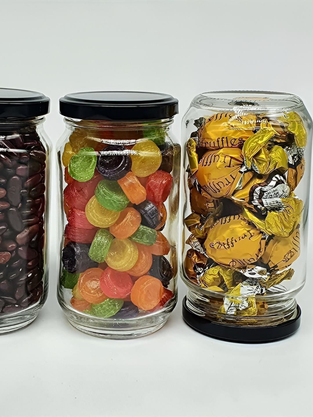 

Tap2kaart 4 Pcs Black Glass Container-400ml Each