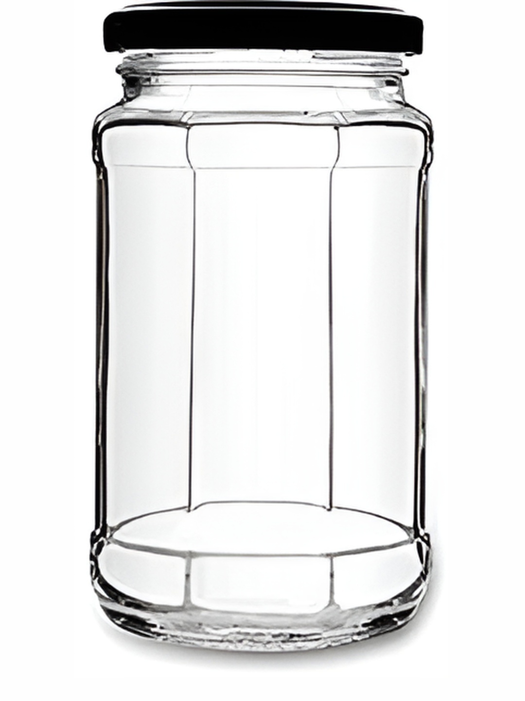 

Tap2kaart Black & Transparent Matka Shape Glass Fridge Containers -400 ml