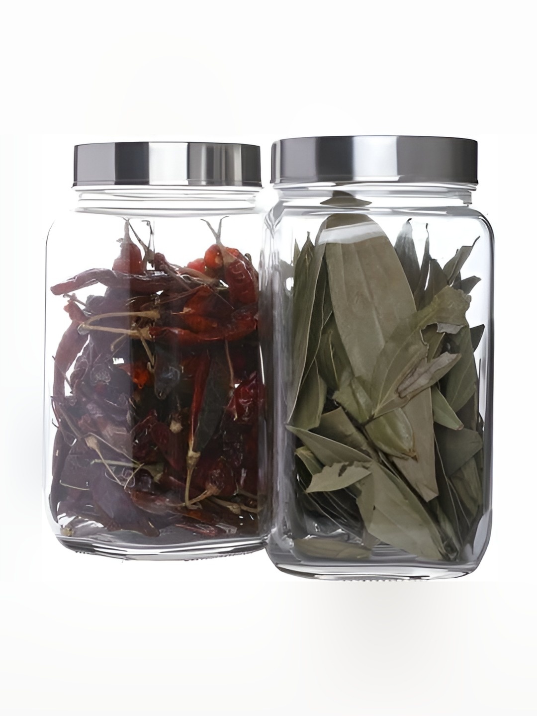 

Tap2kaart Set Of 2 Transparent Glass Storage Jars