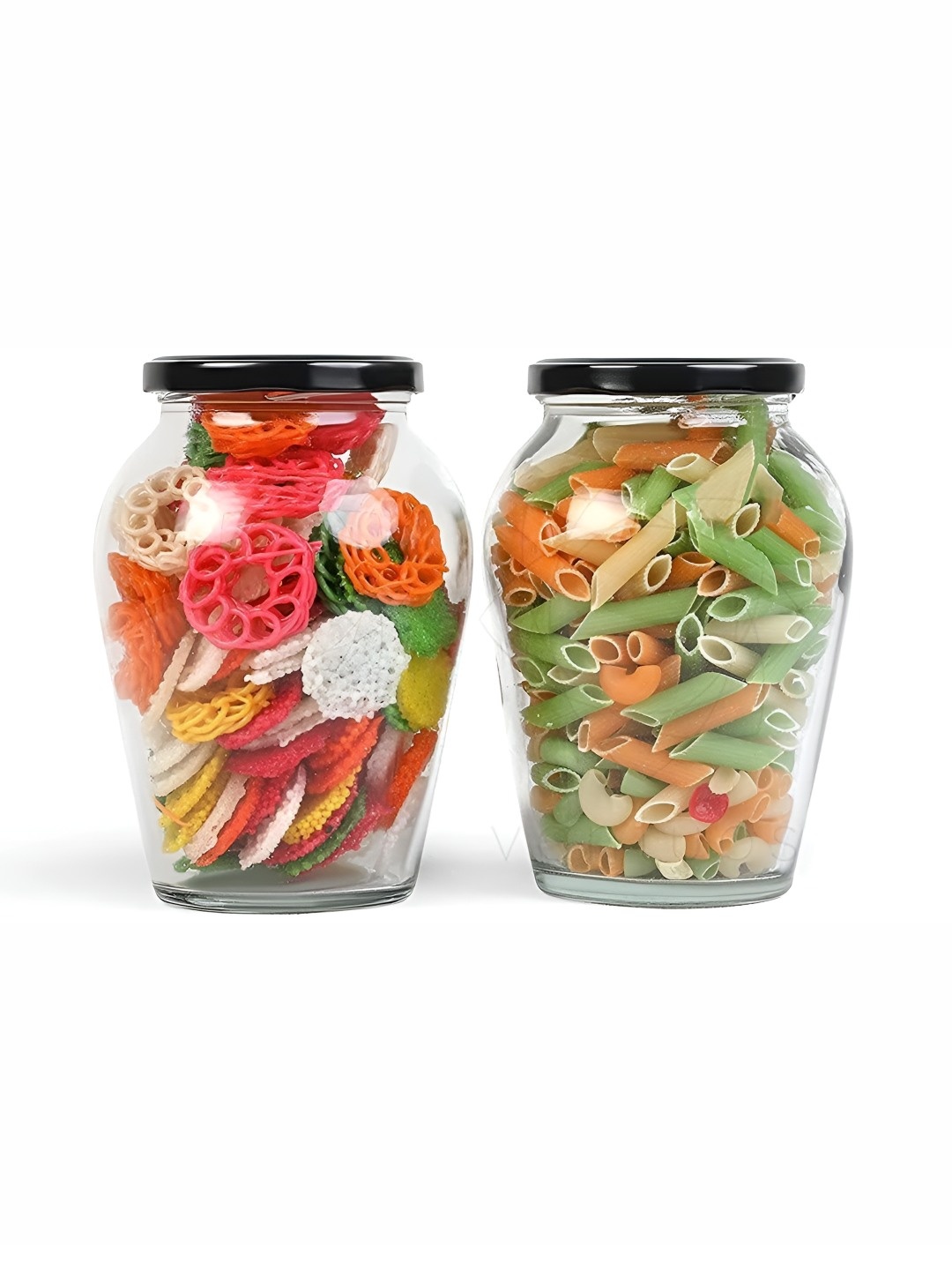 

Tap2kaart 2Pcs Transparent Glass Jar, Black