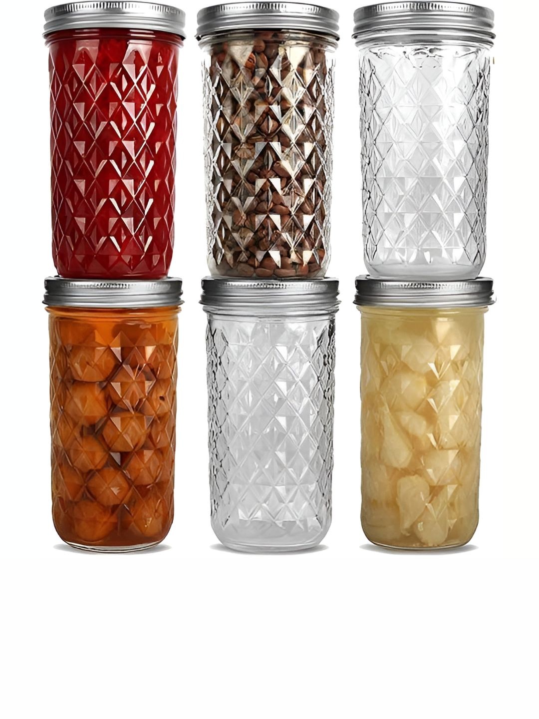 

Tap2kaart 6Pcs Transparent Glass Containers-400ml Each