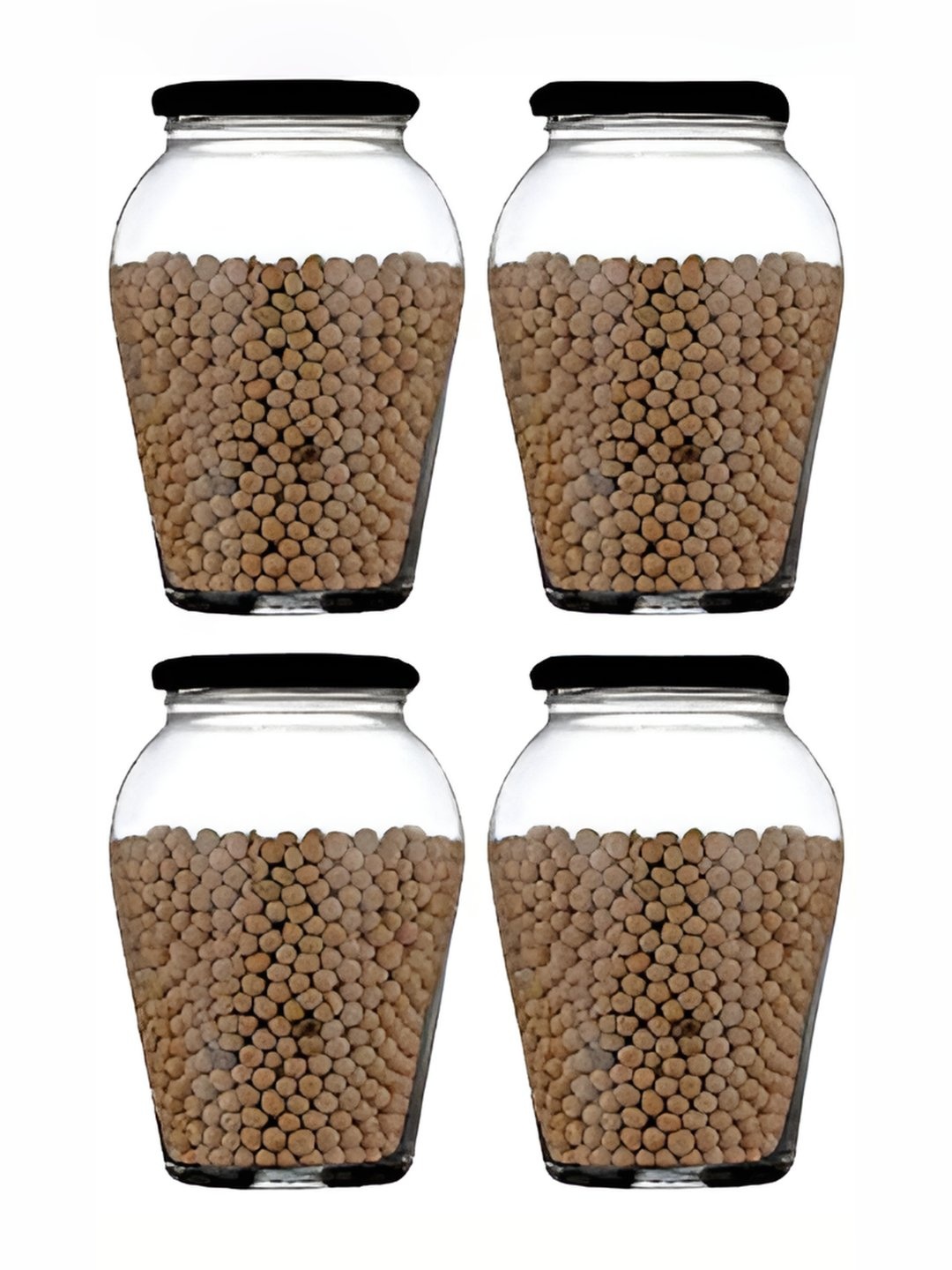 

Tap2kaart 4-Pcs Black & Transparent Glass Jars