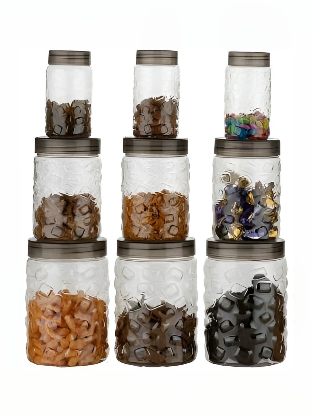 

Tap2kaart 9 Pcs Transparent Storage Containers-300ml, 650ml, 200 ml