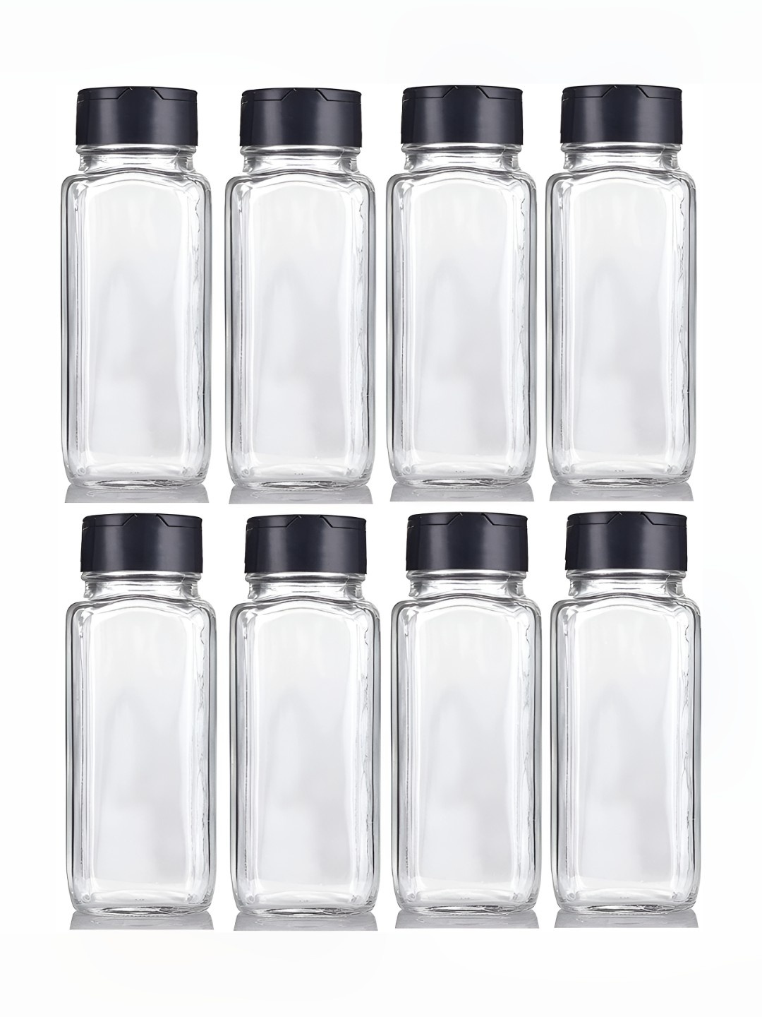 

Tap2kaart 8 Pcs Transparent & Black Glass Fridge Containers-100 ml Each