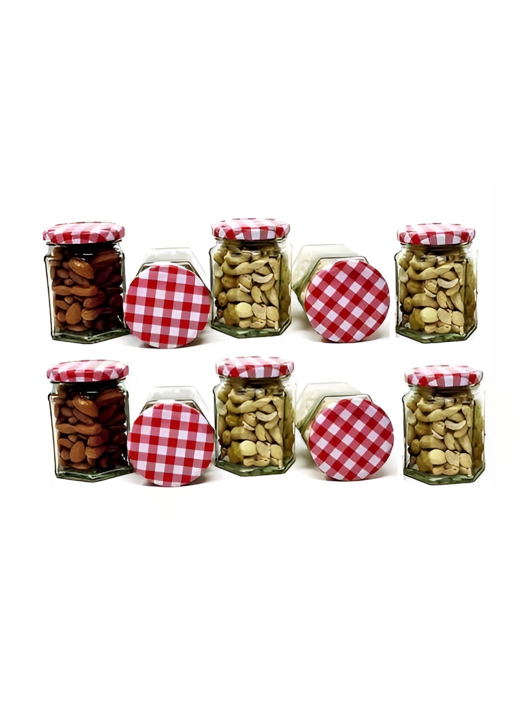 

Tap2kaart 10 Pcs Transparent & Red Glass Fridge Containers-250 ML