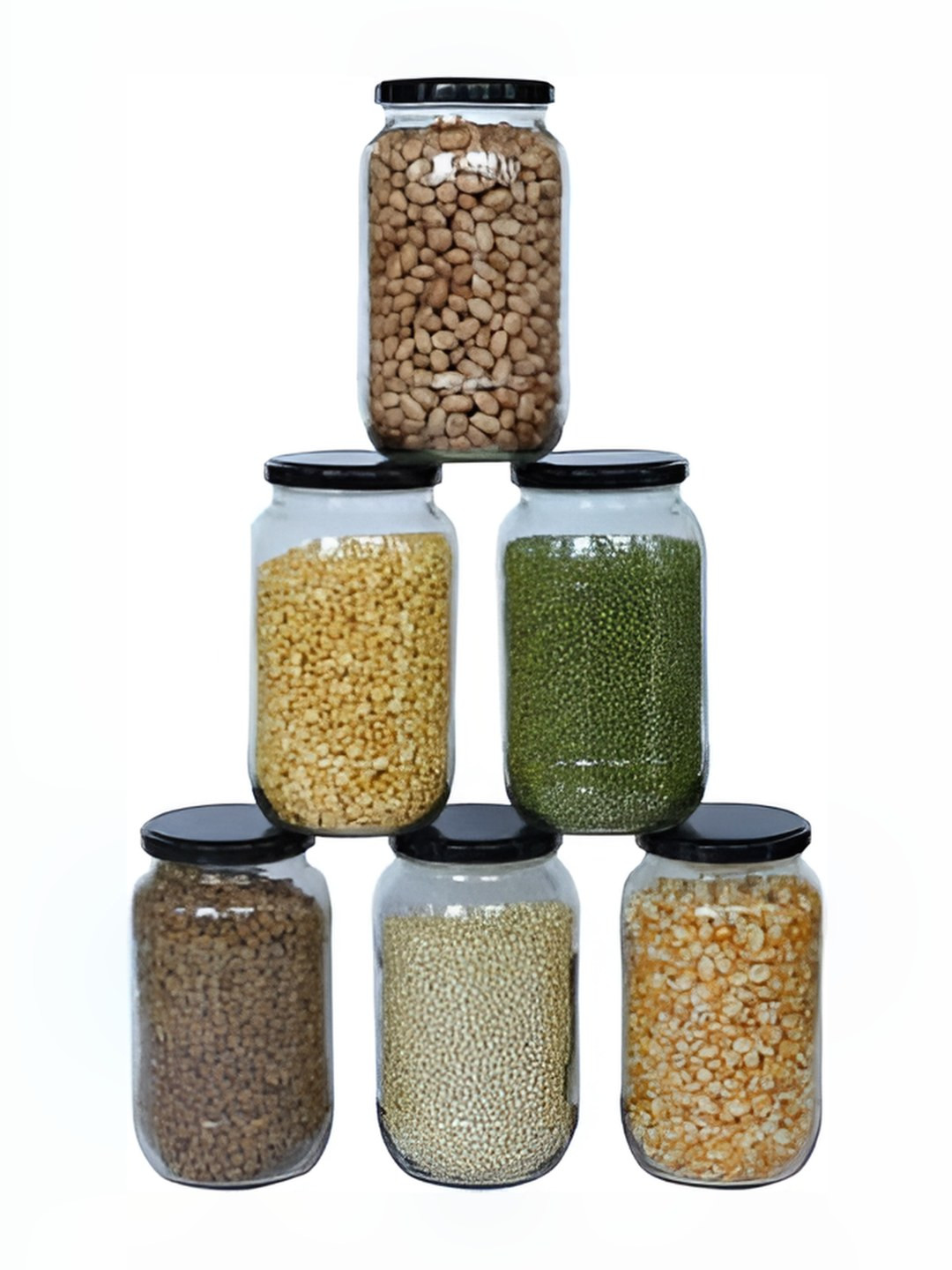 

Tap2kaart 6Pcs Transparent Glass Containers-1L Each
