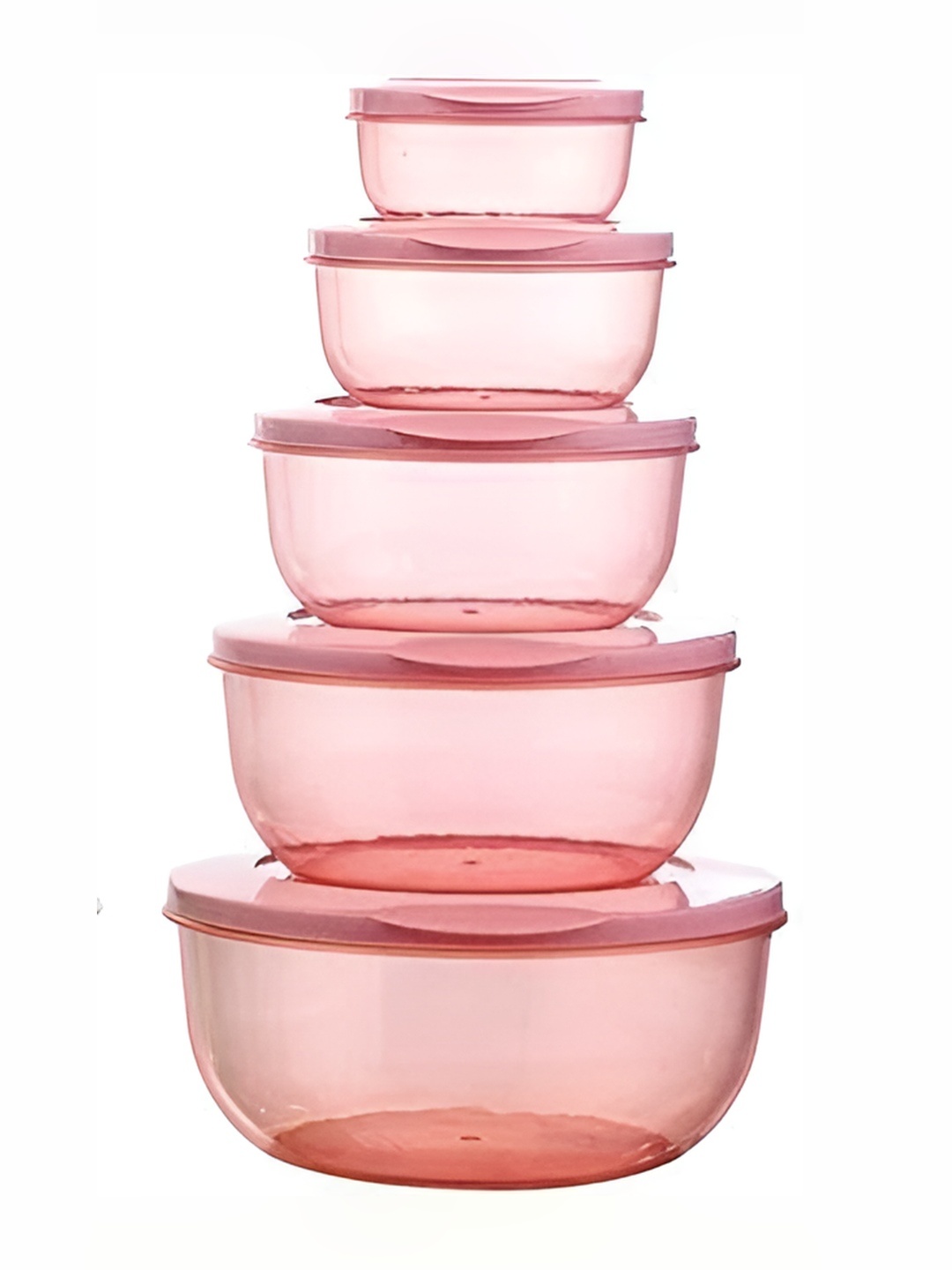 

Tap2kaart 5 Pcs Pink Storage Containers- 2.7L, 1.7, 1L, 580ml, 290 ml,