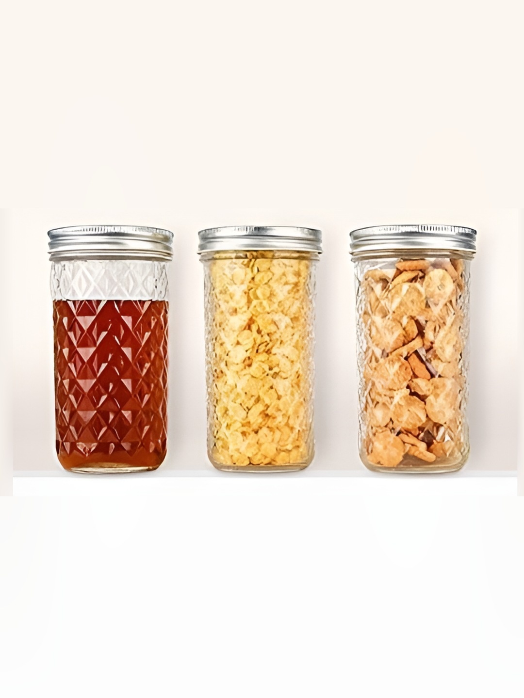 

Tap2kaart-3Pcs Transparent Glass Container-400ml Each