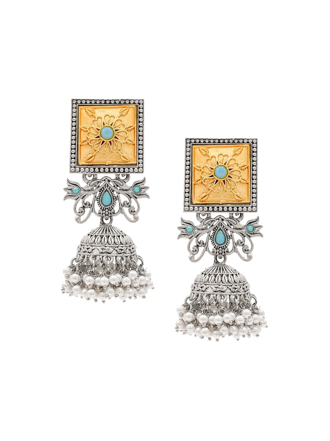 

Shining Jewel - By Shivansh Contemporary Jhumkas Earrings, Blue