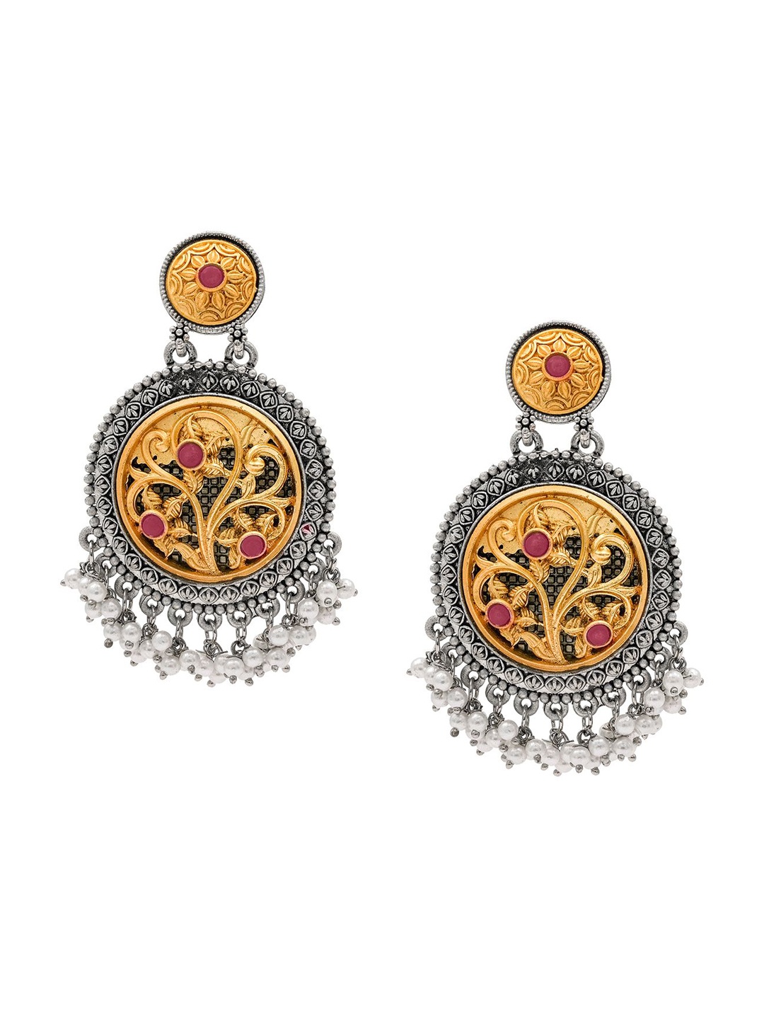 

Shining Jewel - By Shivansh Contemporary Drop Earrings, Maroon