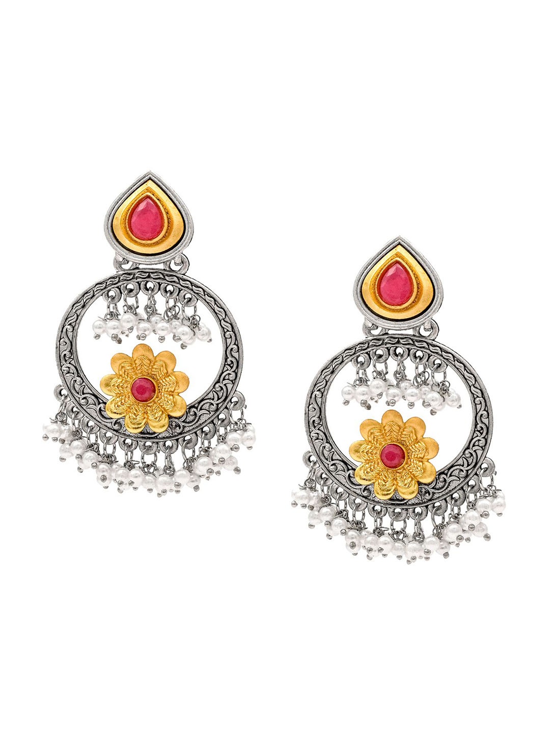 

Shining Jewel - By Shivansh Contemporary Drop Earrings, Maroon