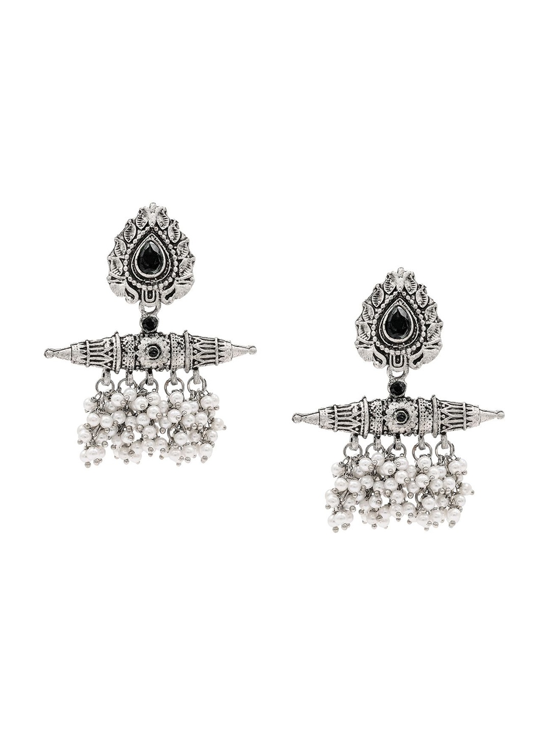 

Shining Jewel - By Shivansh Contemporary Drop Earrings, Black