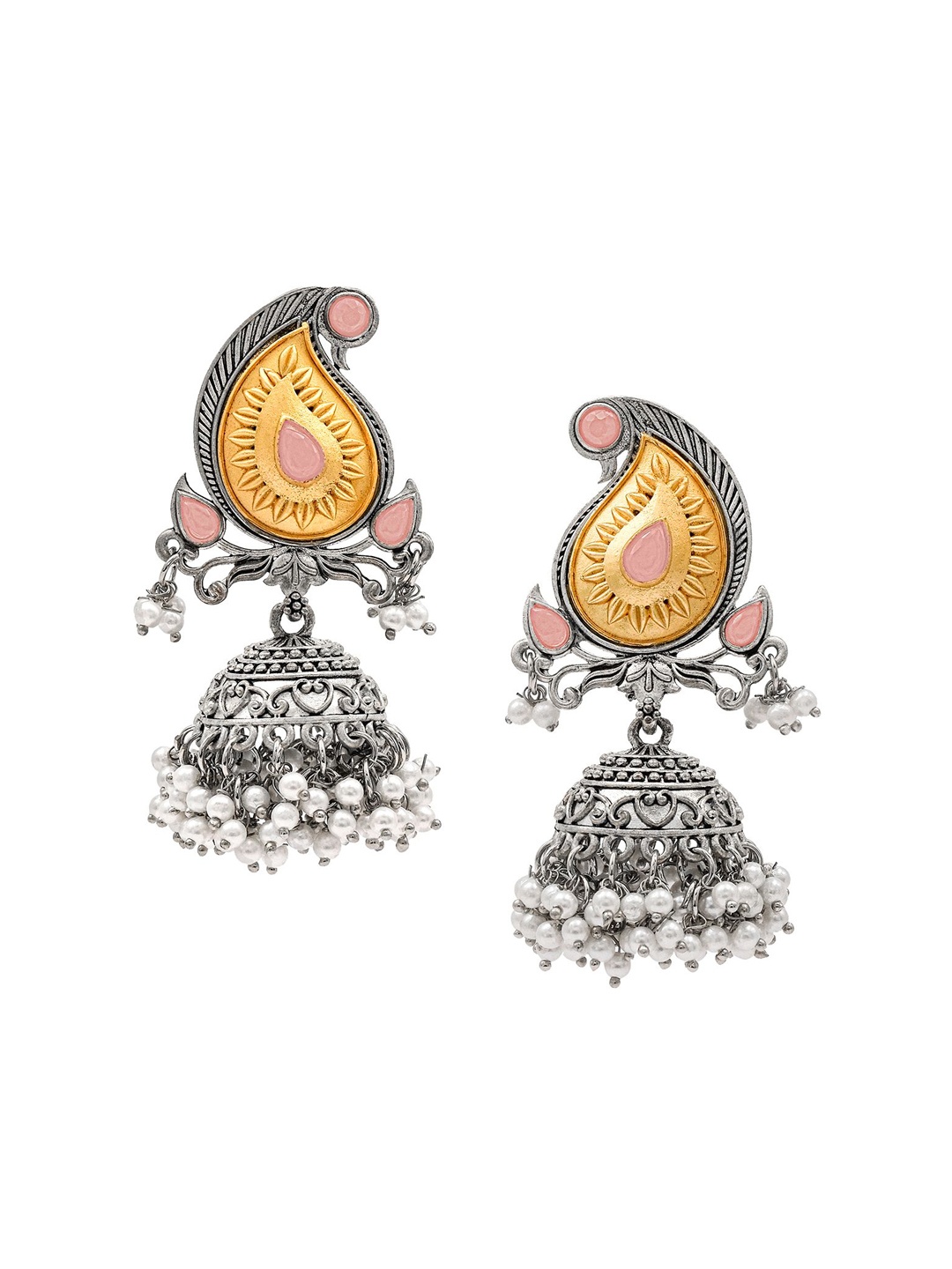 

Shining Jewel - By Shivansh Contemporary Jhumkas Earrings, Pink