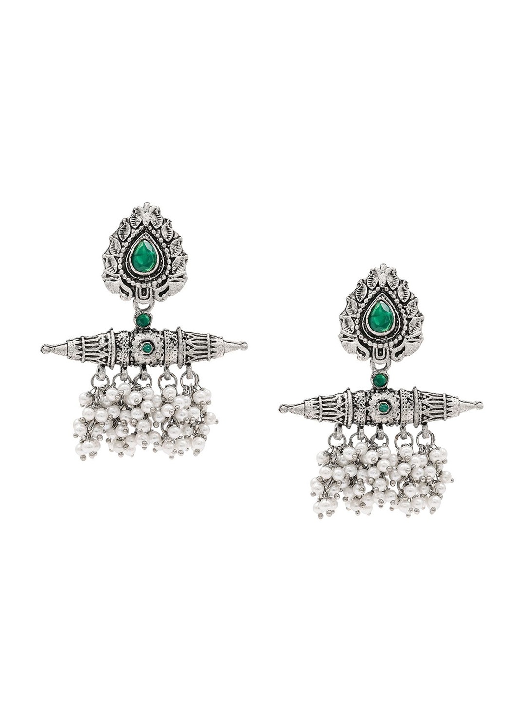 

Shining Jewel - By Shivansh Contemporary Drop Earrings, Green