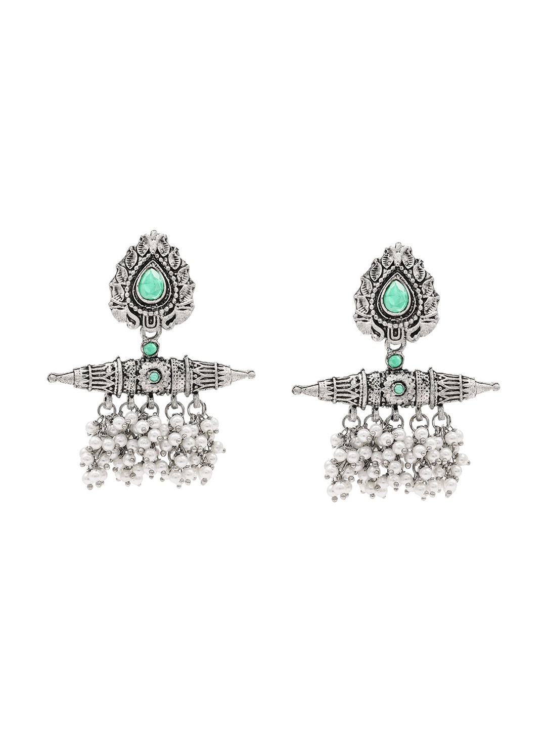 

Shining Jewel - By Shivansh Contemporary Drop Earrings, Lime green