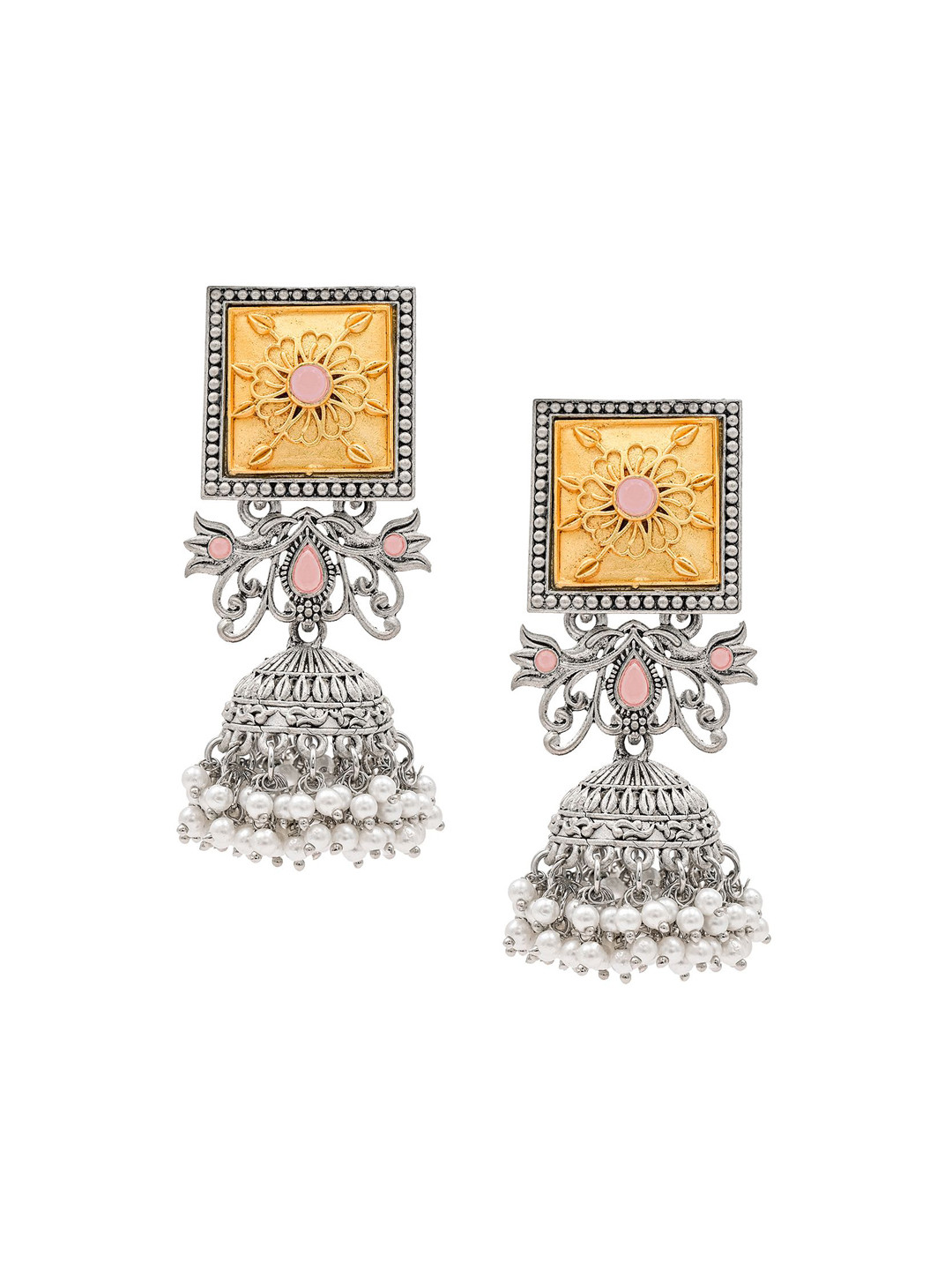 

Shining Jewel - By Shivansh Contemporary Jhumkas Earrings, Pink