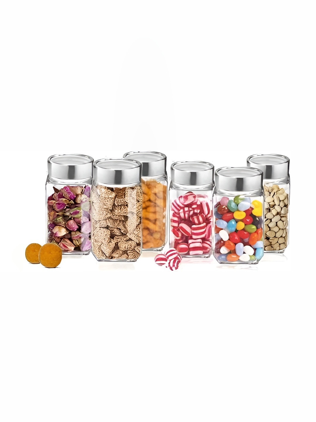 

JIGSHTIAL 6 Pcs Transparent Glass Container-300ml