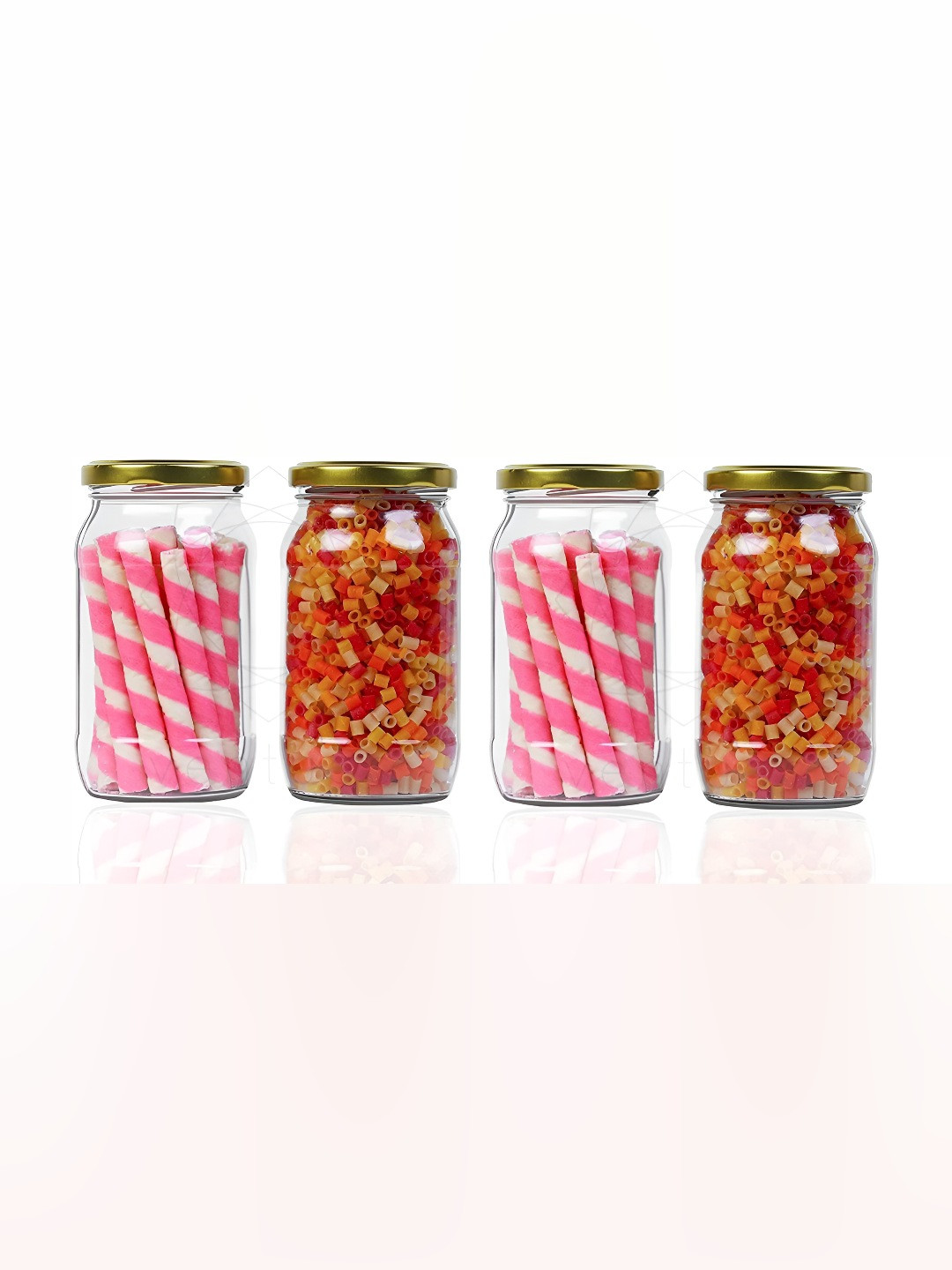 

JIGSHTIAL 4Pcs Transparent Glass Storage Jars
