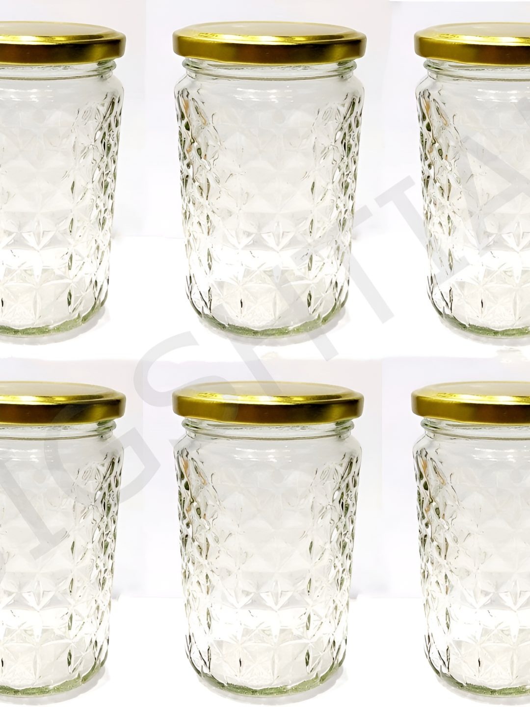 

JIGSHTIAL-6Pcs Transparent Glass Container-400ml Each