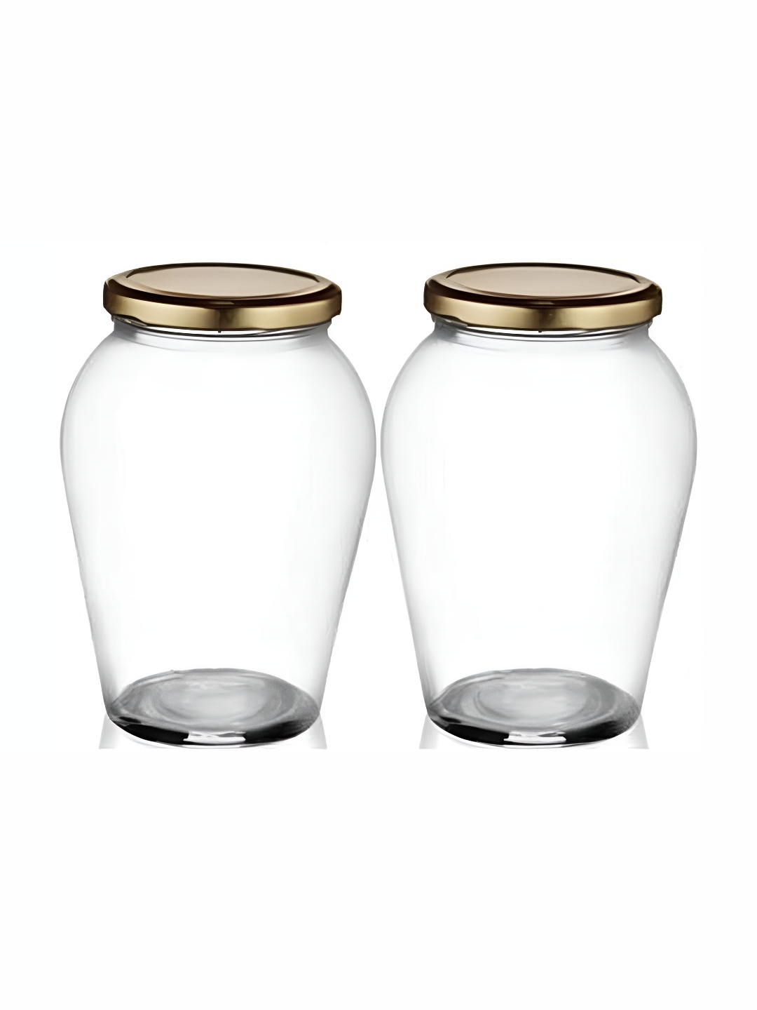 

Tap2kaart 2 Pcs Transparent Glass Fridge Containers-1000 ML, Gold