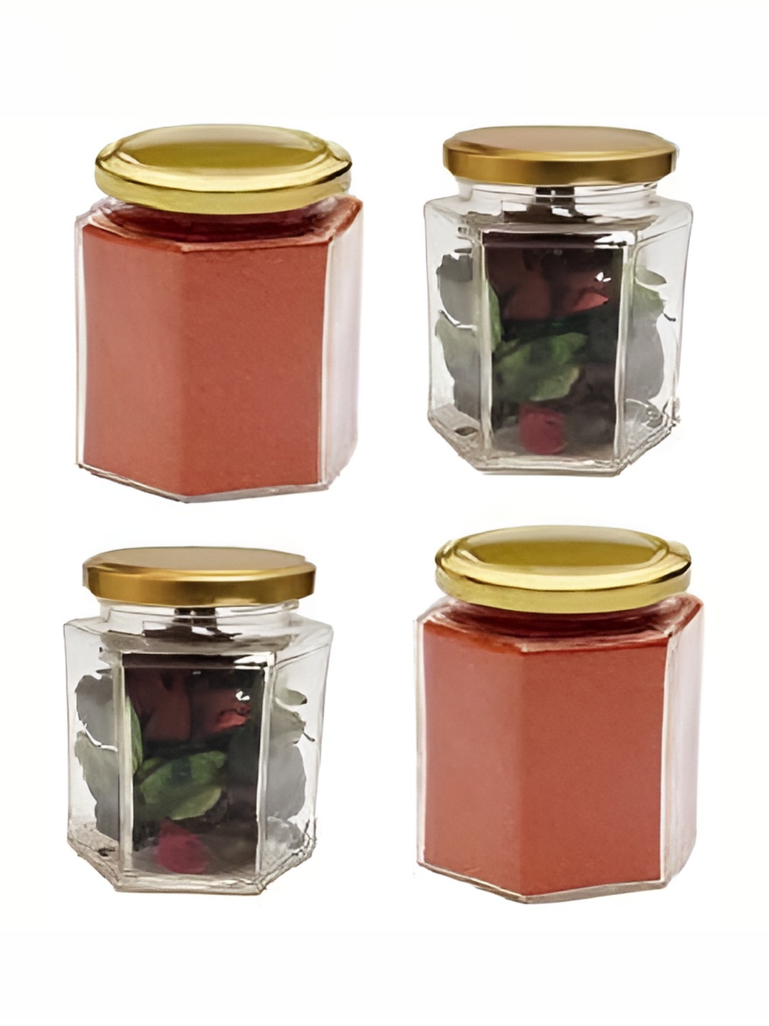 

JIGSHTIAL 4 Pcs Transparent Glass Fridge Containers-250 ml Each