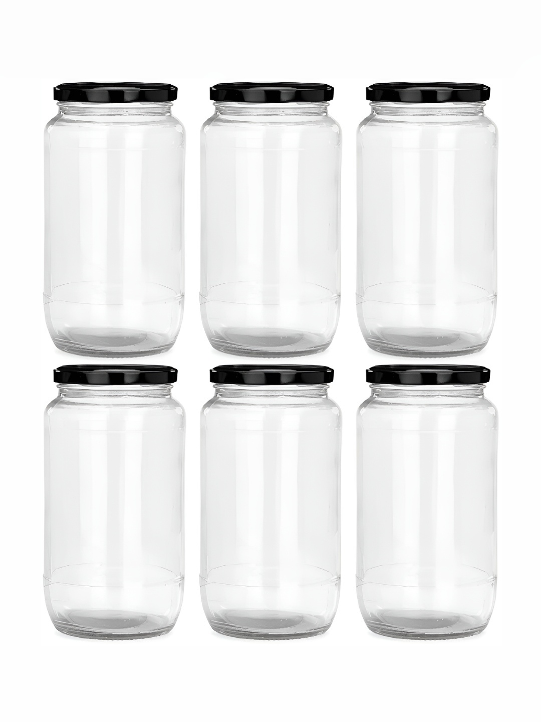 

JIGSHTIAL -6Pcs Transparent Glass Container-1000ml Each