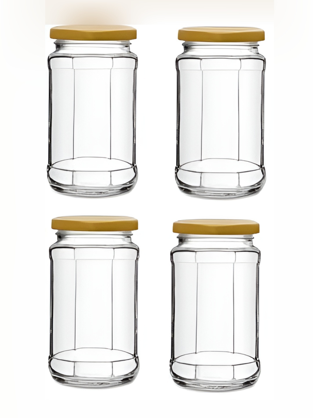 

JIGSHTIAL 4- Pcs Storage Container Set, Gold
