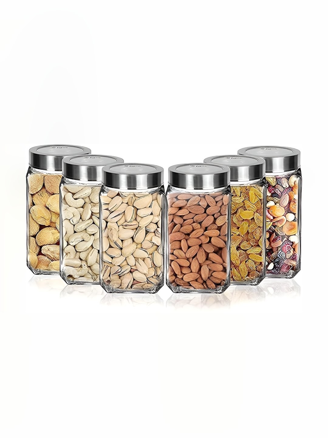 

Tap2kaart 6 Pcs Transparent Glass Fridge Containers-1L