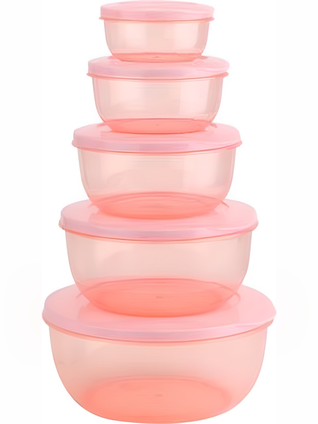

JIGSHTIAL 5Pcs Pink Round Storage Containers