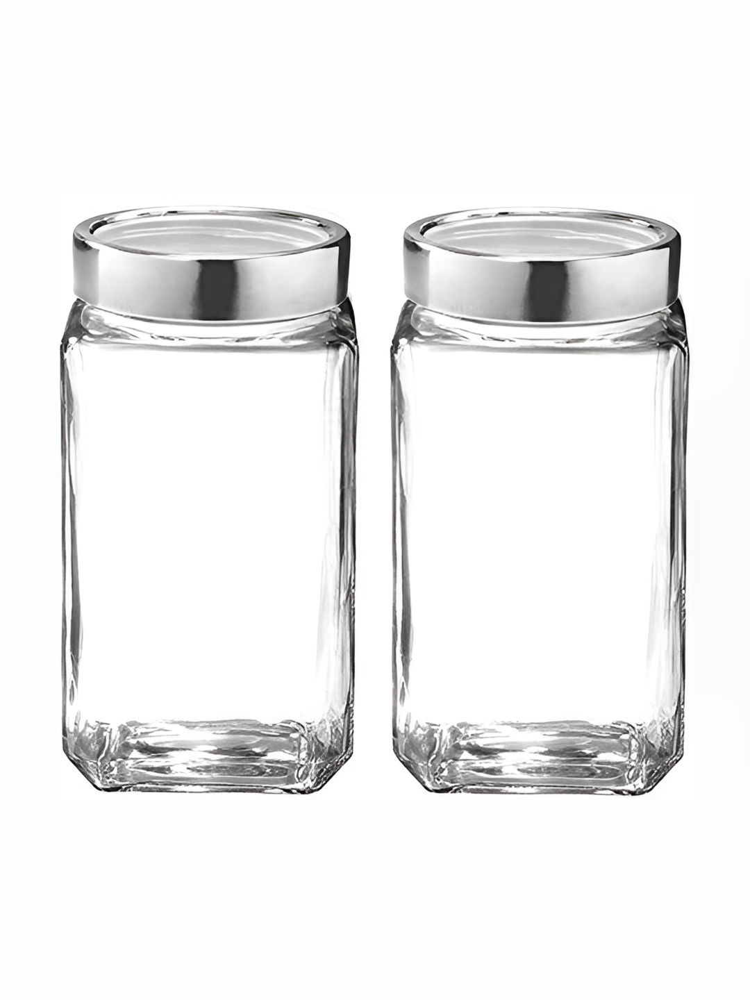 

JIGSHTIAL 2Pcs Transparent Glass Containers With Lid