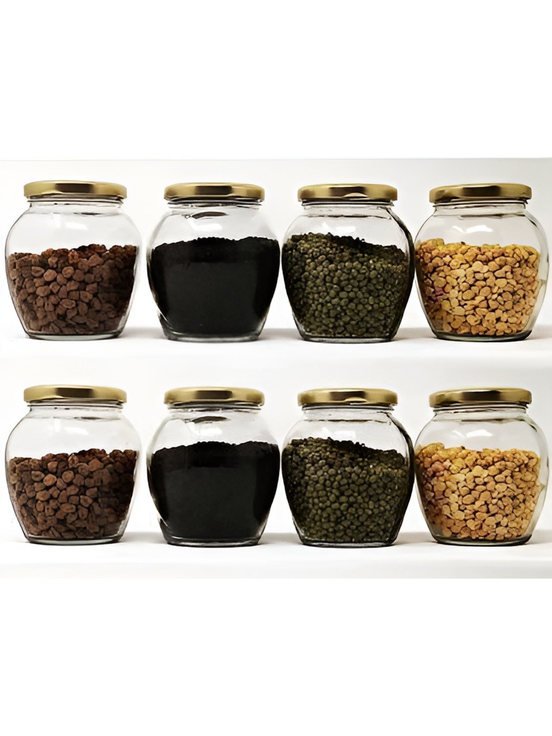 

JIGSHTIAL 8Pcs Transparent Glass Containers With Lid