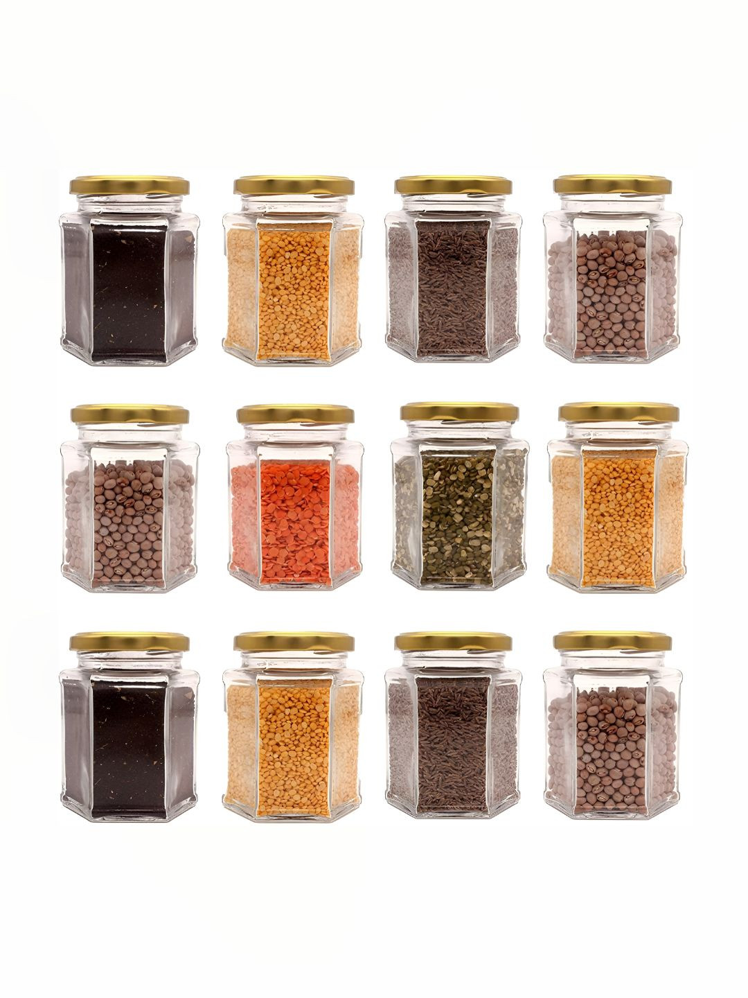 

JIGSHTIAL 12Pcs Transparent Glass Containers With Lid