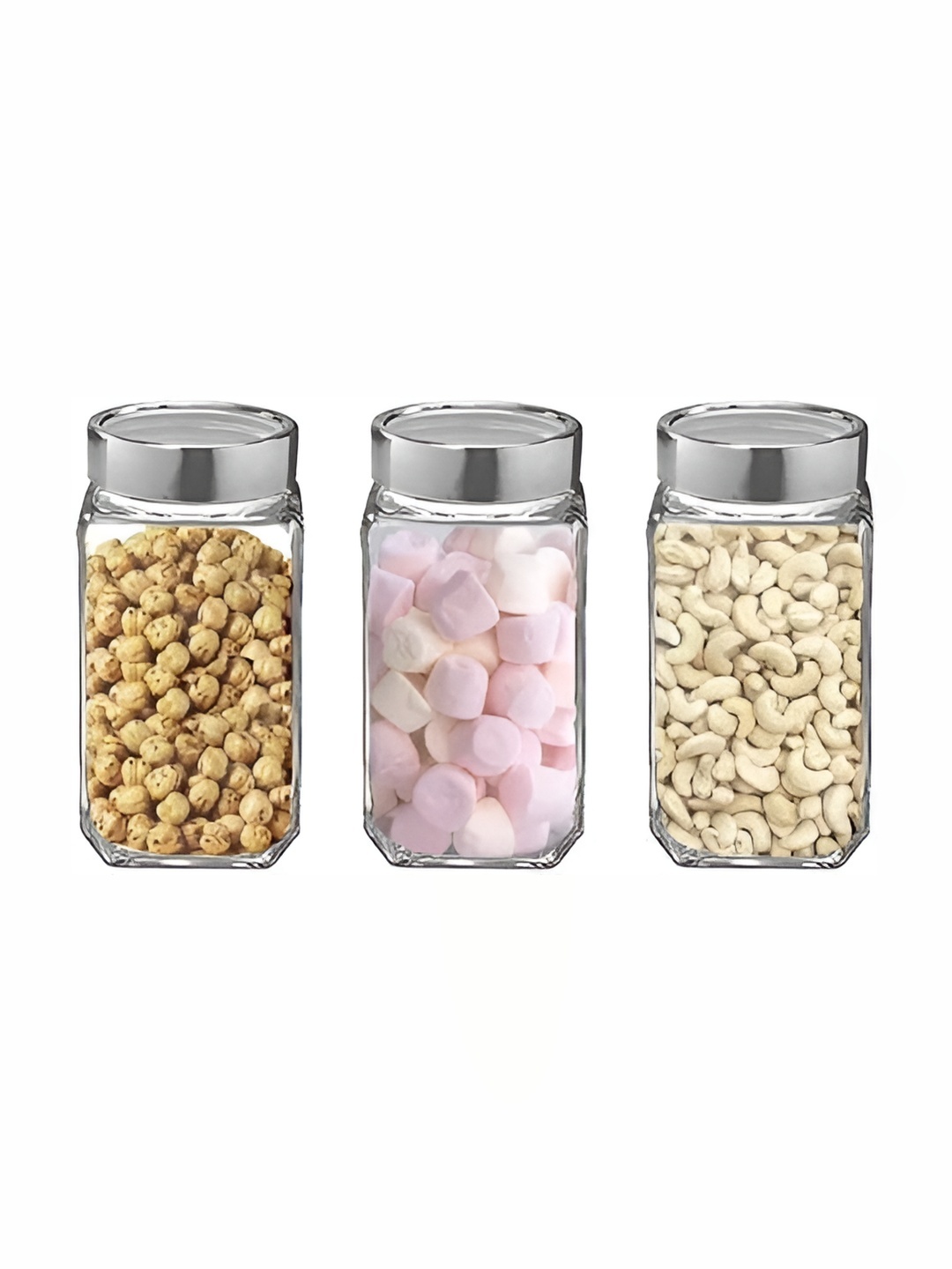 

Jigshtial Pack of 3 Glass Cube Containers 1000ml, Transparent