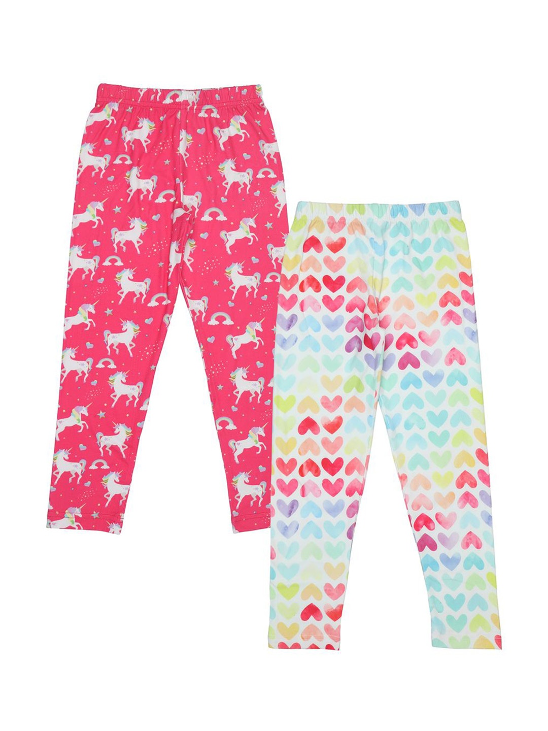 

Doodle Pack Of 2 Printed Ankle-Length Leggings, Pink