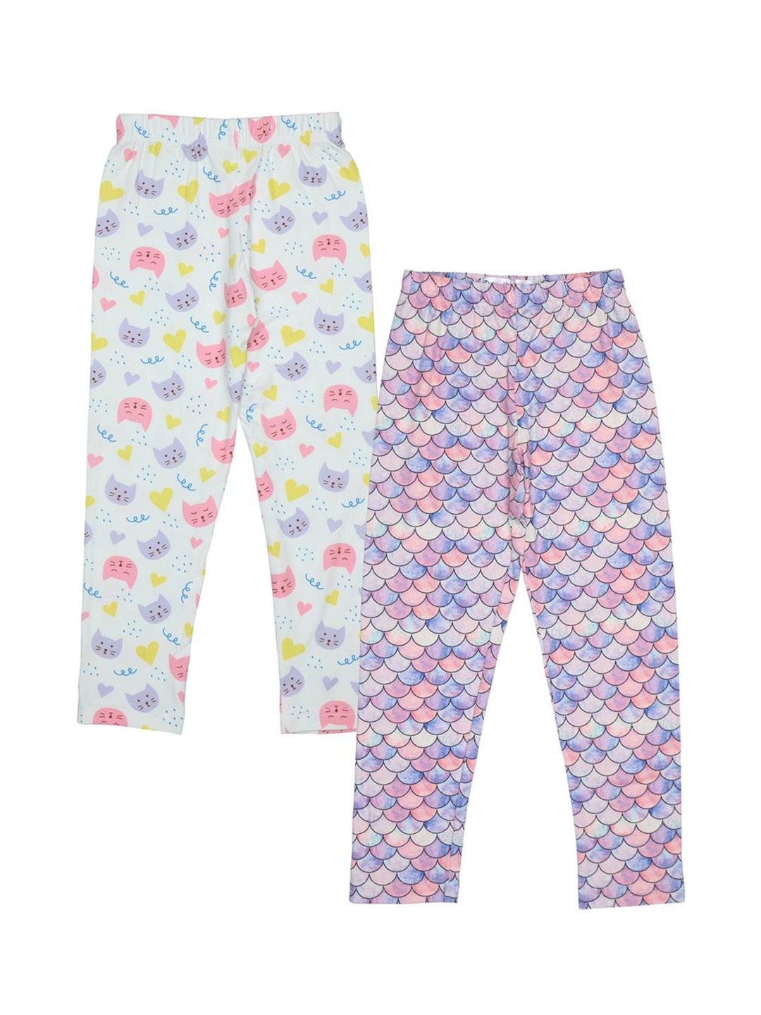 

Doodle Girls Pack Of 2 Printed Ankle Length Leggings, Pink