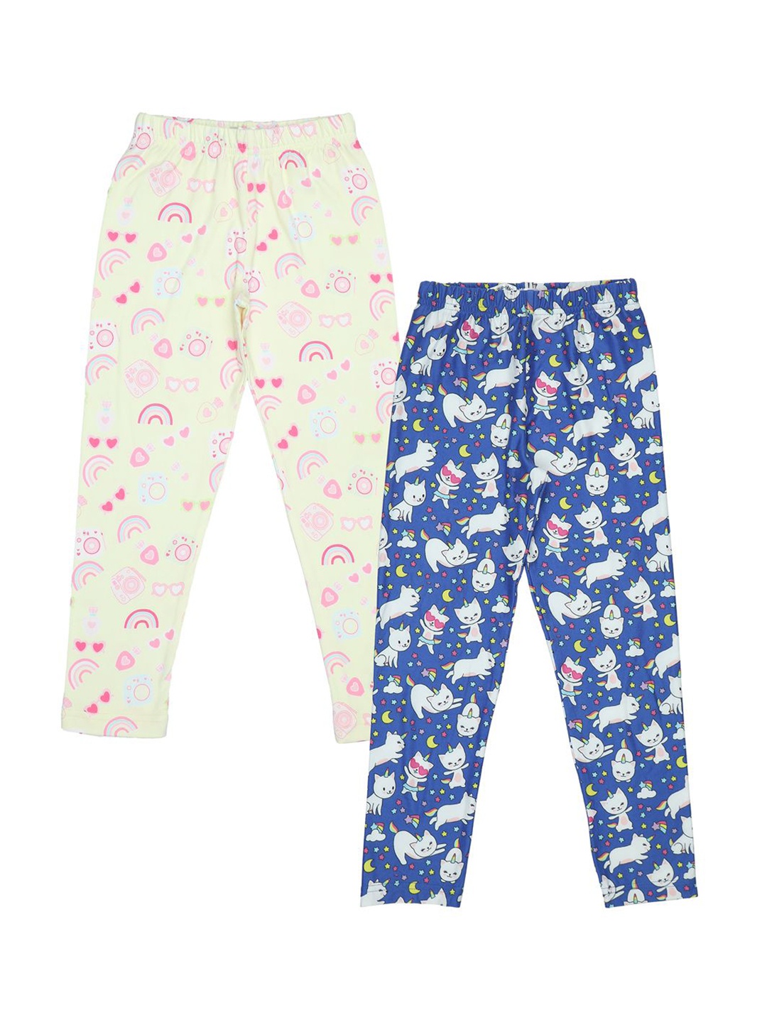 

Doodle Girls Pack of 2 Printed Ankle-Length Leggings, Yellow