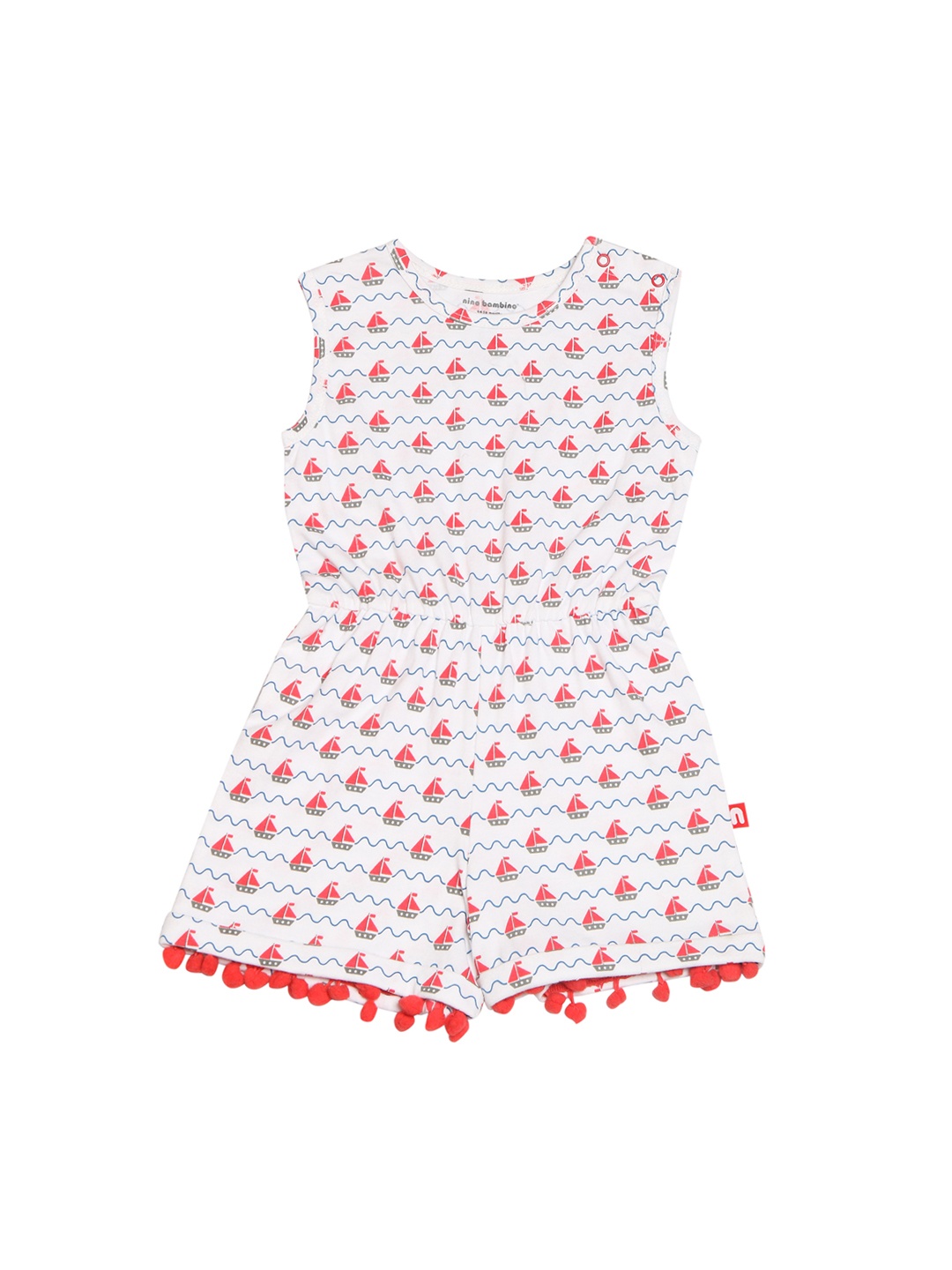

Nino Bambino White Organic Cotton Printed Playsuit