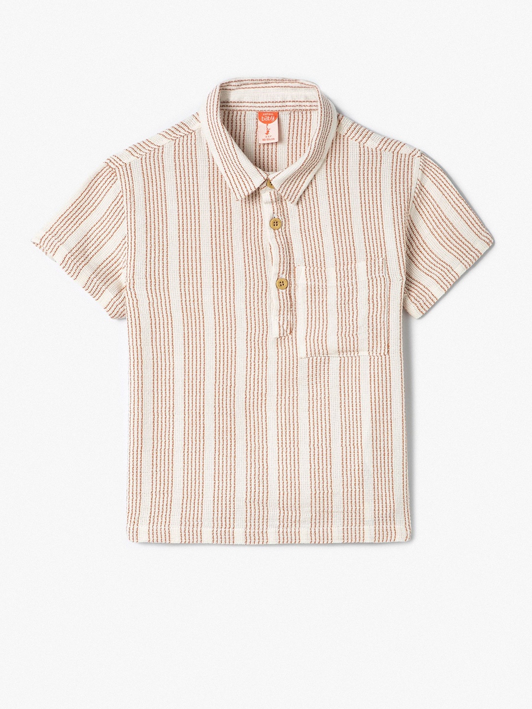 

Koton Boys Opaque Striped Casual Shirt, Beige